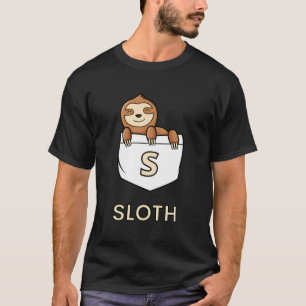 Sloth Pocket Animal Design T-Shirt