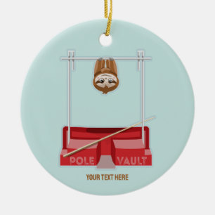Sloth Pole Vaulting Sports Day Ceramic Tree Decoration