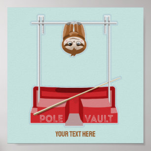 Sloth Pole Vaulting Sports Day Poster