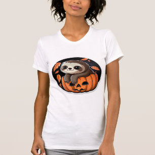 sloth pumpkin Halloween sticker Oversized T-Shirt