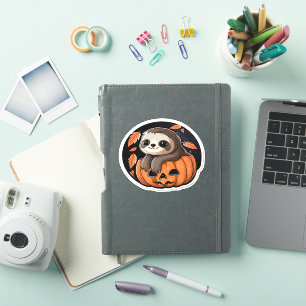 sloth pumpkin Halloween sticker Oversized T-Shirt
