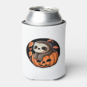 sloth pumpkin Halloween sticker Oversized T-Shirt Can Cooler