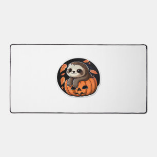 sloth pumpkin Halloween sticker Oversized T-Shirt Desk Mat