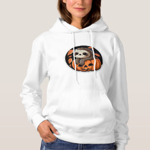sloth pumpkin Halloween sticker Oversized T-Shirt Hoodie