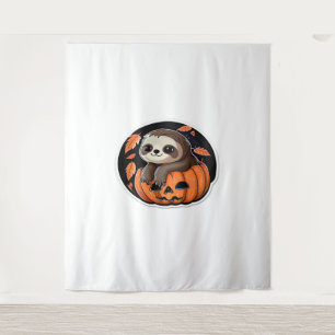 sloth pumpkin Halloween sticker Oversized T-Shirt Tapestry