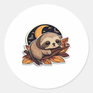 sloth pumpkin Halloween sticker style 2 Classic T-