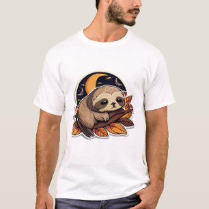 sloth pumpkin Halloween sticker style 2 Classic T- T-Shirt