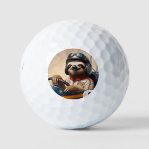 Sloth Racecar Driver Golf Balls