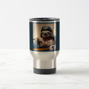Sloth Racecar Driver Travel Mug