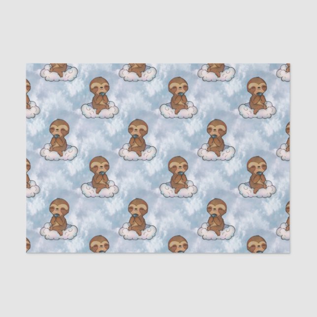 Sloth Relaxing on Cloud Tissue Paper (Front)