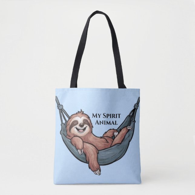 Sloth Relaxing Tote Bag (Front)