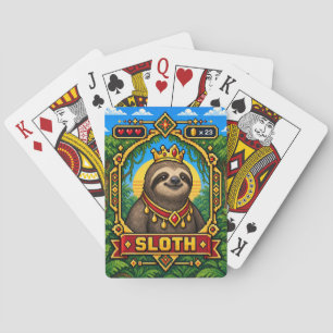 Sloth Retro 8-Bit Pixel Art Playing Cards
