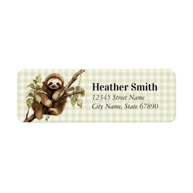 Sloth Return Address Labels (Front)