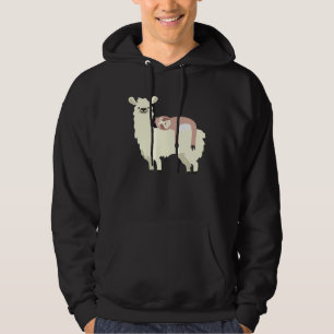 Sloth riding a Llama for men women adults boy girl Hoodie