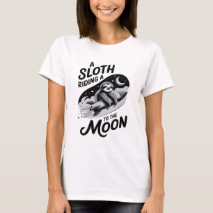 Sloth Riding a Rocket to the Moon T-Shirt