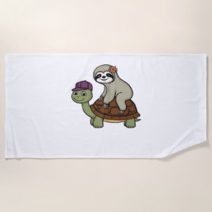 Sloth riding a turtle Classic T-Shirt Beach Towel