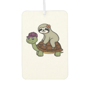 Sloth riding a turtle Classic T-Shirt Car Air Freshener