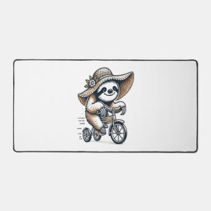 Sloth Riding Bike Desk Mat