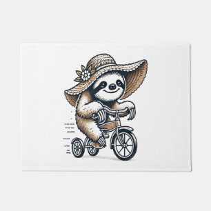 Sloth Riding Bike Doormat