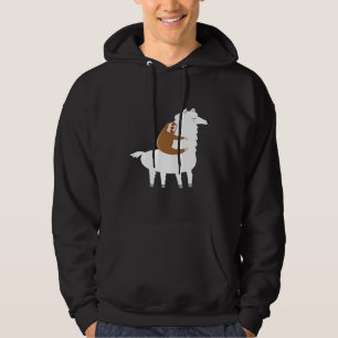 Sloth Riding Llama Alpaca Animal Lovers Humour Hoodie