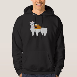 Sloth Riding Llama Alpaca Lovers Idea Premium Hoodie