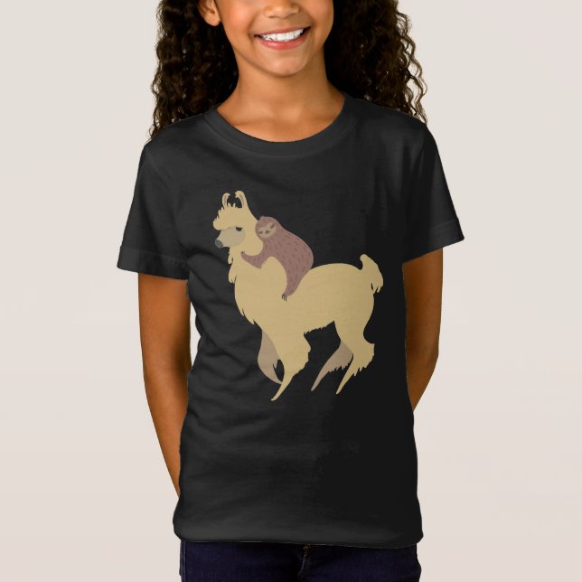 Sloth Riding Llama T-Shirt (Front)