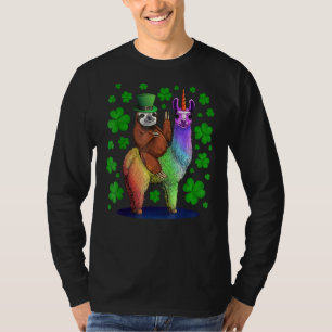 Sloth Riding On A Donkey 7 Colours Shamrock St Pat T-Shirt