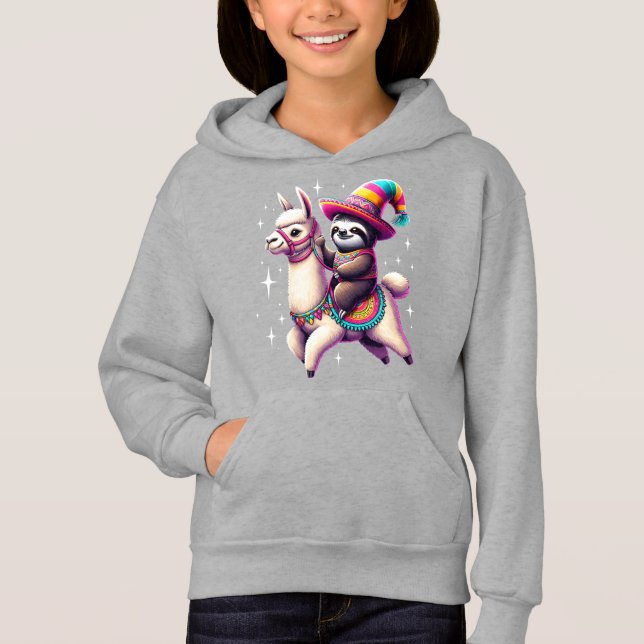 Sloth Riding On Llama Cute Animals Kids Boys Girls (Front)