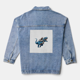 Sloth Riding T-Rex Dinosaur Lover T-Shirt Denim Jacket