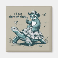 Sloth Riding Turtle Humour I'll Get Right On That