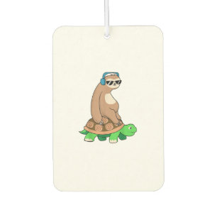 Sloth Riding Turtle - Lazy Sloth T Shirt Gift T-Sh Car Air Freshener