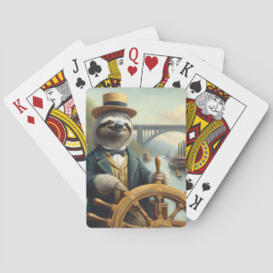 Sloth Riverboat Captain Playing Cards