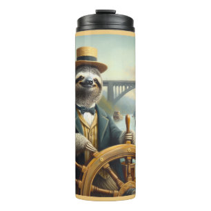 Sloth Riverboat Captain Thermal Tumbler