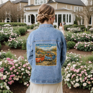 Sloth Road Rage – Rockwell‑Inspired Watercolor Car Denim Jacket