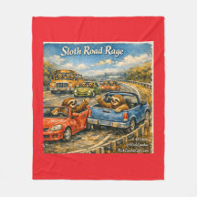 Sloth Road Rage – Rockwell‑Inspired Watercolor Car