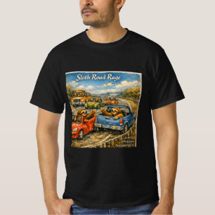 Sloth Road Rage – Rockwell‑Inspired Watercolor Car T-Shirt