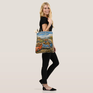 Sloth Road Rage – Rockwell‑Inspired Watercolor Car Tote Bag