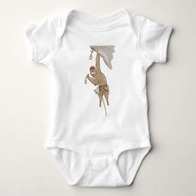 Sloth rock climbing baby bodysuit (Front)