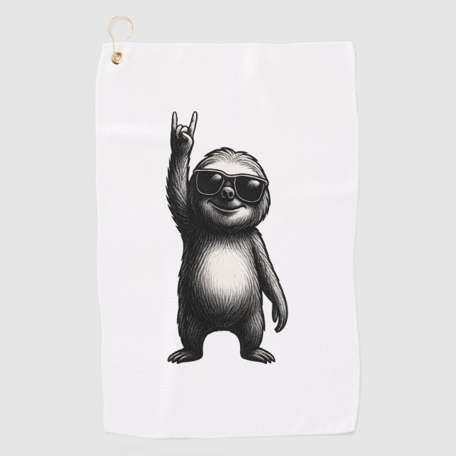 Sloth Rocking Dance Golf Towel (Front)