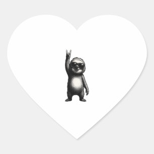 Sloth Rocking Dance Heart Sticker