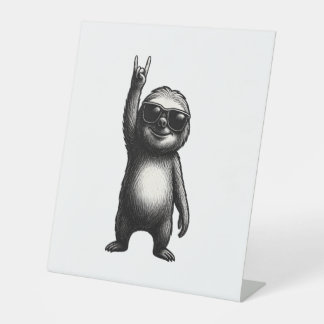 Sloth Rocking Dance Pedestal Sign