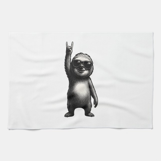 Sloth Rocking Dance Tea Towel (Horizontal)
