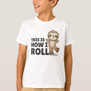 Sloth Roller Skates Funny Animals Roller Skate T-Shirt