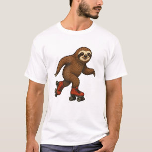 Sloth Roller Skates Skating T-Shirt