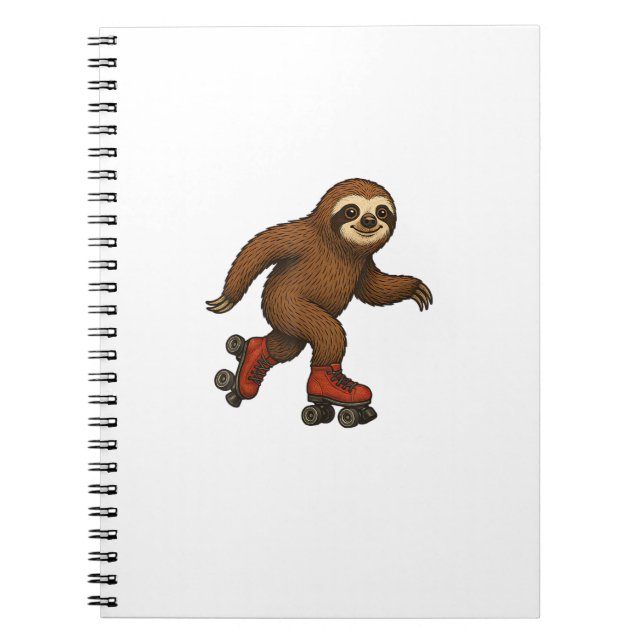 Sloth Roller Skates Skating T-Shirt Notebook (Front)