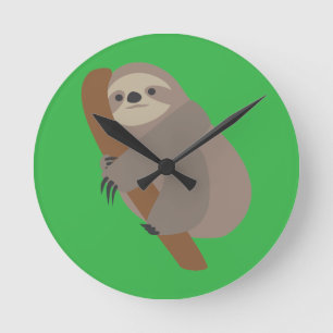 Sloth Round Clock