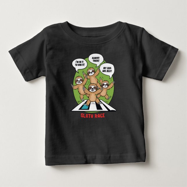 Sloth Running Team Baby T-Shirt (Front)
