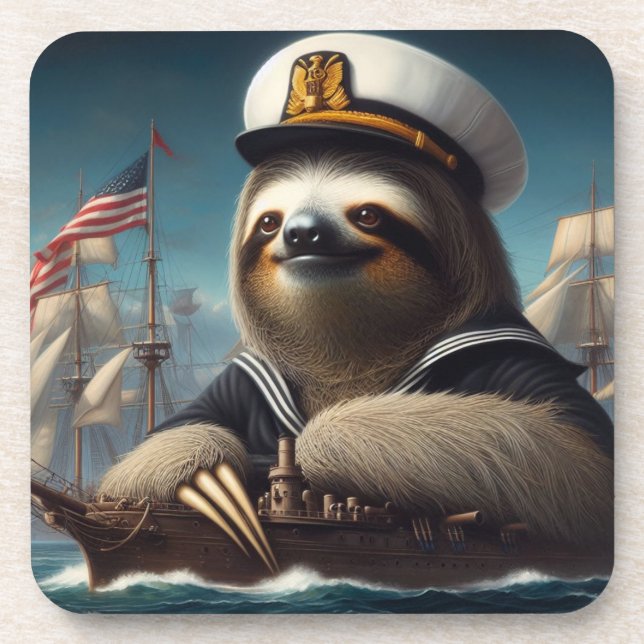 Sloth Sailor Coaster (Front)