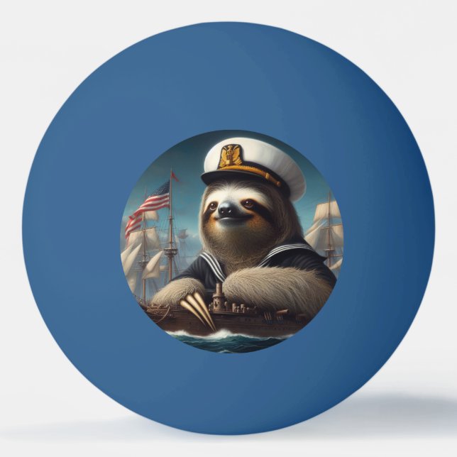 Sloth Sailor Ping Pong Ball (Front)