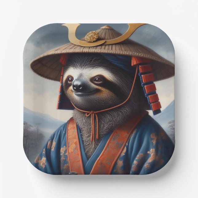 Sloth Samurai Paper Plate (Front)